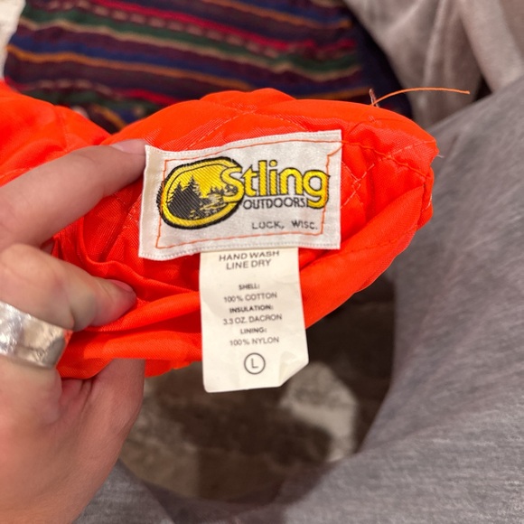 Vintage Duck Camo and Blaze Orange Reversible Hunting Puffer Vest Size Large - Picture 5 of 5